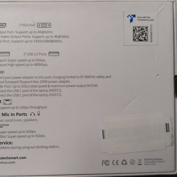 UtechSmart 19 in 1 Quadruple Display Laptop USB C Docking Station - Picture 7 of 15